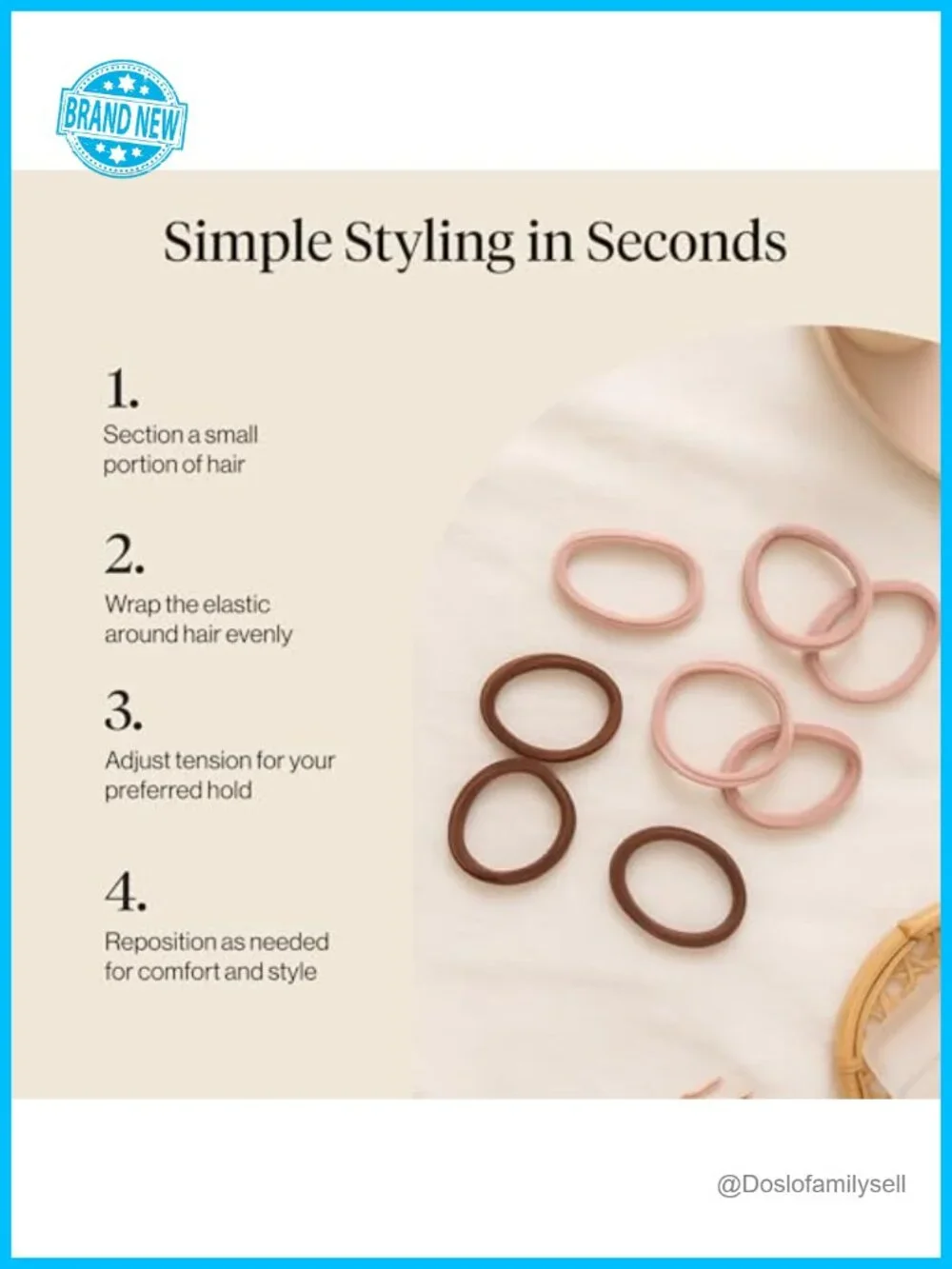 Seamless Hair Ties No Damage - Stretchable Hair Bands for Strong All-Day Hold,